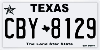 TX license plate CBY8129