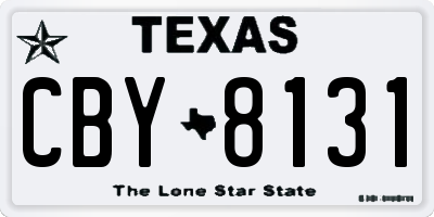 TX license plate CBY8131