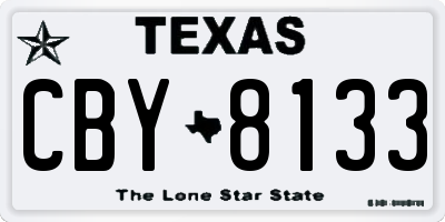TX license plate CBY8133