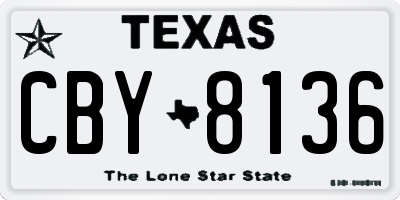 TX license plate CBY8136