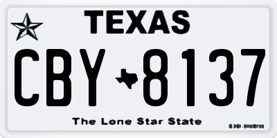 TX license plate CBY8137