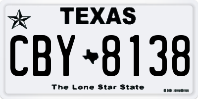 TX license plate CBY8138