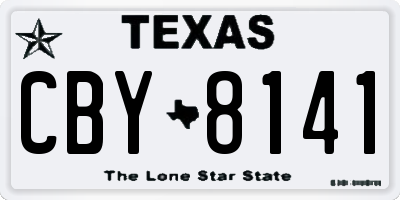 TX license plate CBY8141