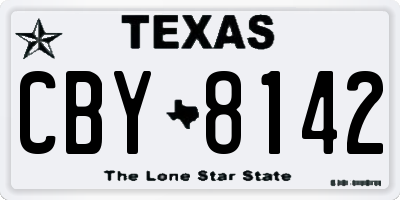 TX license plate CBY8142