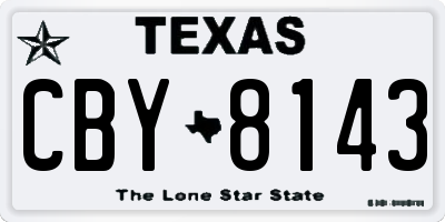 TX license plate CBY8143