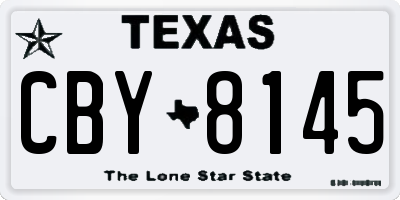 TX license plate CBY8145