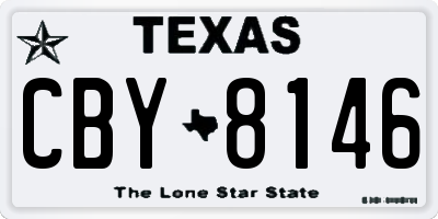 TX license plate CBY8146