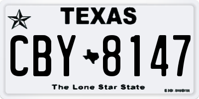 TX license plate CBY8147