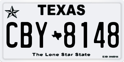 TX license plate CBY8148