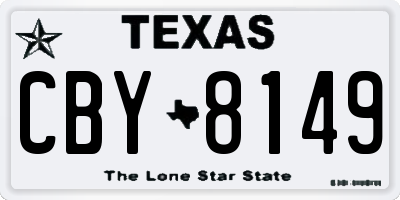 TX license plate CBY8149