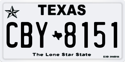 TX license plate CBY8151