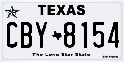 TX license plate CBY8154