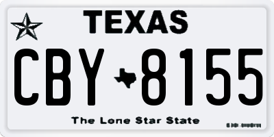 TX license plate CBY8155