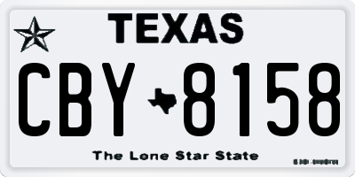 TX license plate CBY8158