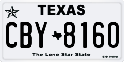 TX license plate CBY8160