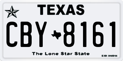 TX license plate CBY8161