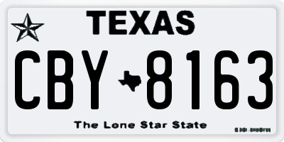 TX license plate CBY8163