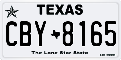TX license plate CBY8165