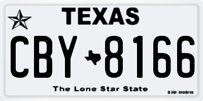 TX license plate CBY8166