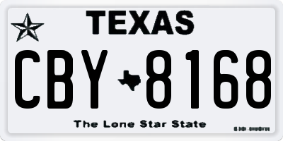 TX license plate CBY8168