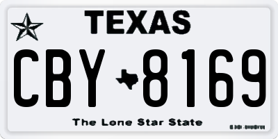 TX license plate CBY8169