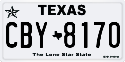TX license plate CBY8170