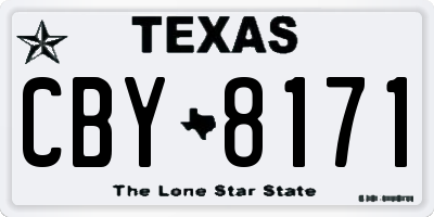 TX license plate CBY8171