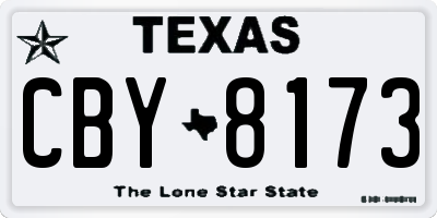 TX license plate CBY8173