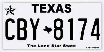 TX license plate CBY8174