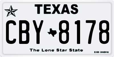 TX license plate CBY8178