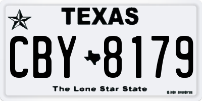 TX license plate CBY8179