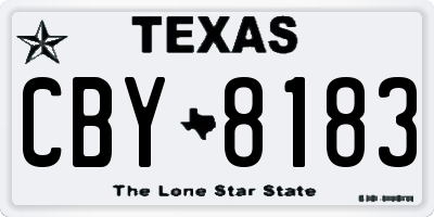 TX license plate CBY8183