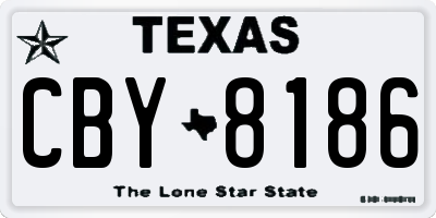 TX license plate CBY8186
