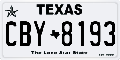 TX license plate CBY8193