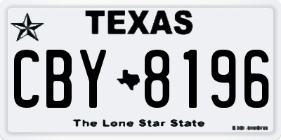 TX license plate CBY8196