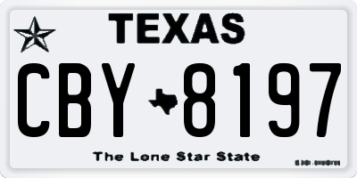 TX license plate CBY8197