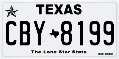 TX license plate CBY8199