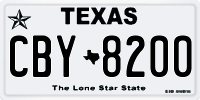 TX license plate CBY8200