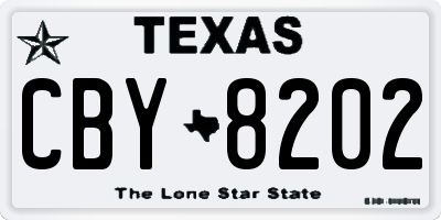 TX license plate CBY8202