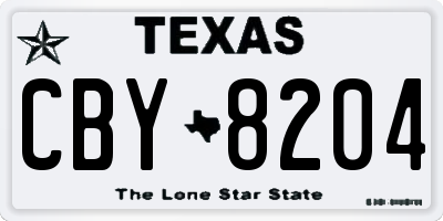 TX license plate CBY8204