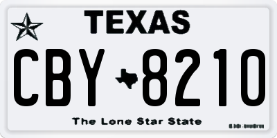 TX license plate CBY8210
