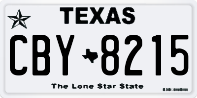 TX license plate CBY8215