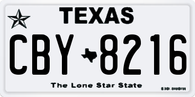 TX license plate CBY8216
