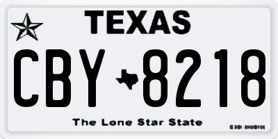 TX license plate CBY8218