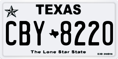 TX license plate CBY8220