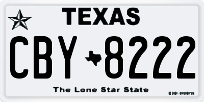 TX license plate CBY8222