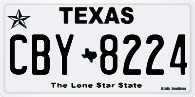 TX license plate CBY8224