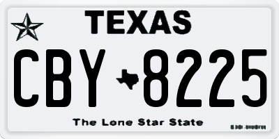 TX license plate CBY8225
