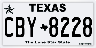 TX license plate CBY8228