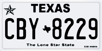 TX license plate CBY8229